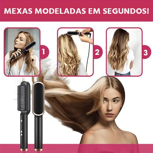 Escova Alisadora de Cabelos Bivolt 5 em 1 MultiGlam Chapinhas Direct Ofertas 